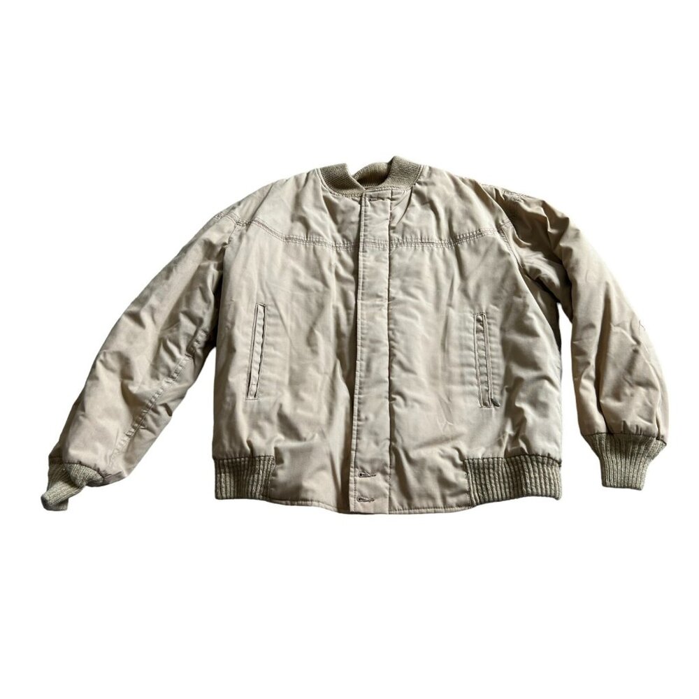 The Original‎ Varsity Mens Windbreaker Jacket Tan Size 42 Long Sleeve Full Zip